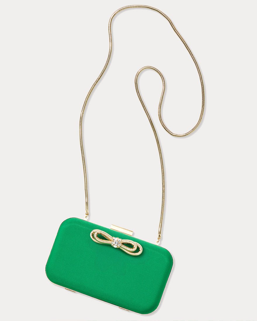 Jessy Bow Hard Clutch - Bamboo Green