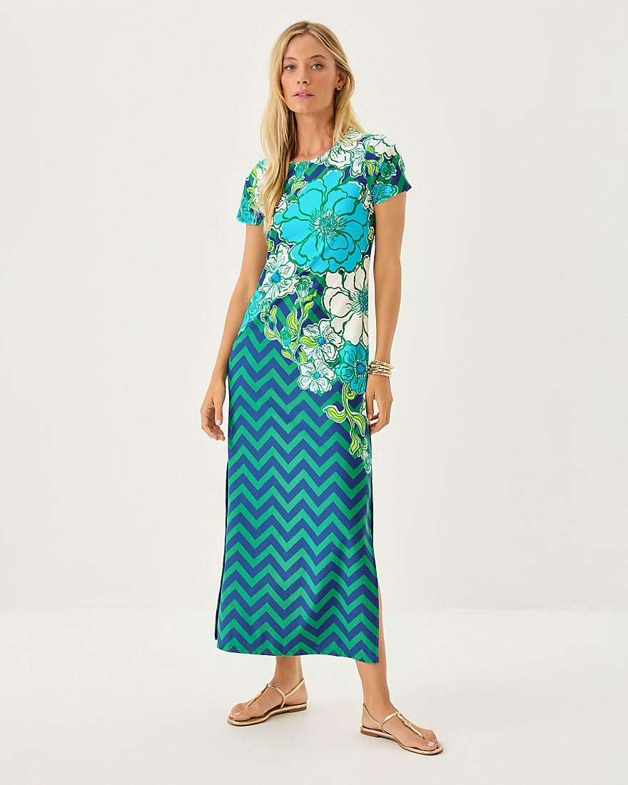 Kaden Upf 50 Plus Maxi Dress - Starlight Navy Chevs Kiss