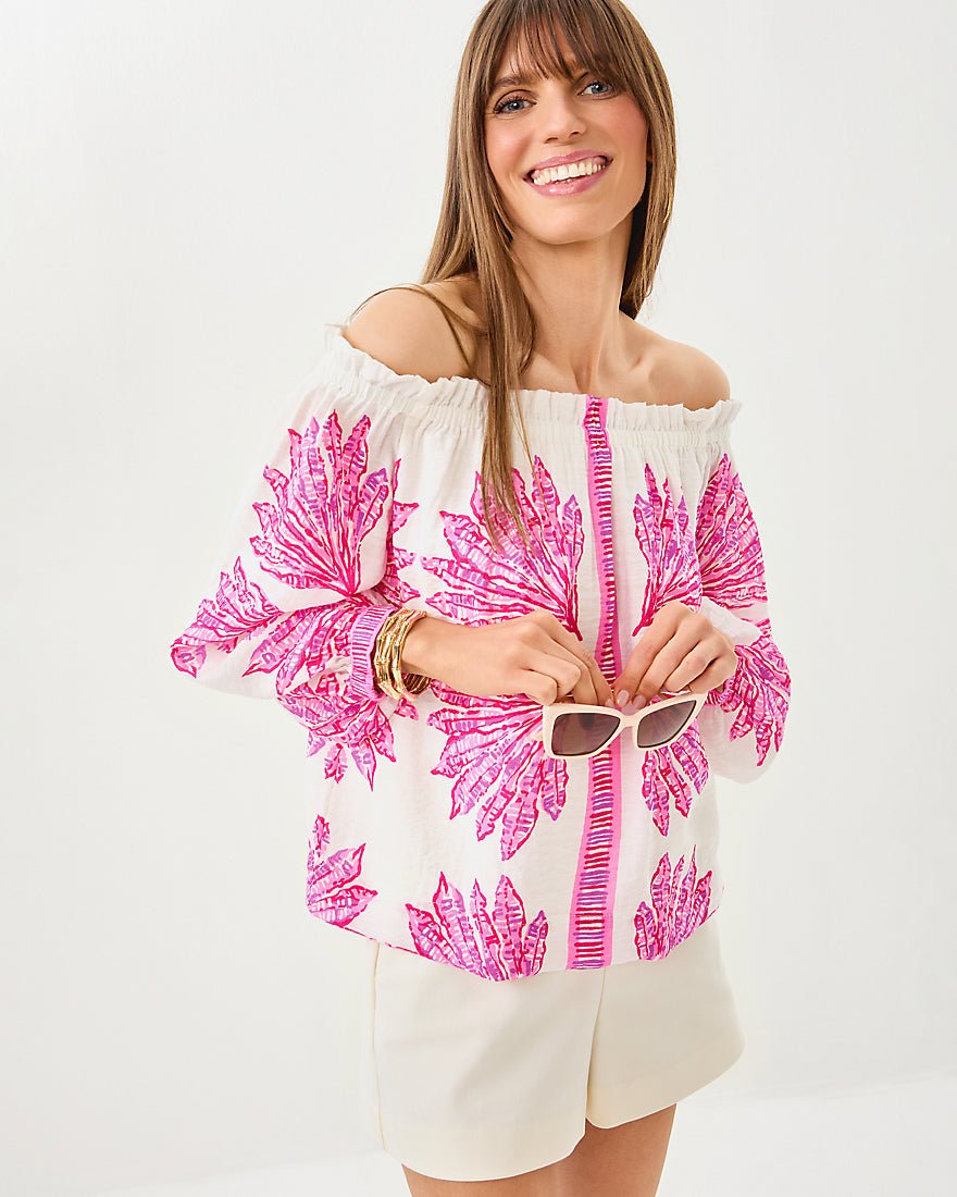 Kalinda Off The Shoulder Top - Pink Bliss Shady Babe