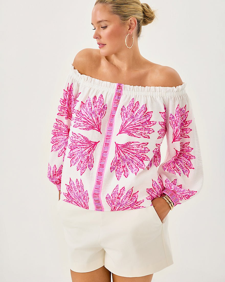 Kalinda Off The Shoulder Top - Pink Bliss Shady Babe