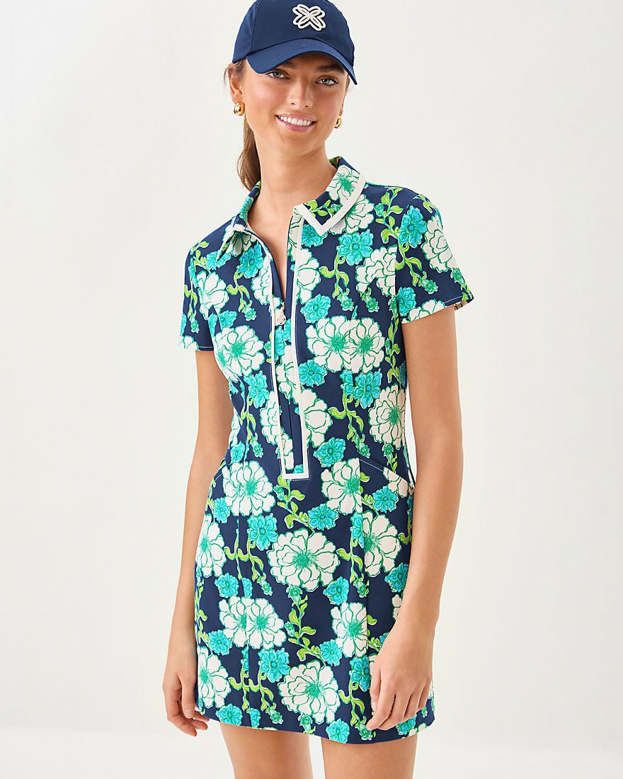 Kathy Short Sleeve Dress Upf 50 Plus - Low Tide Navy Go Big