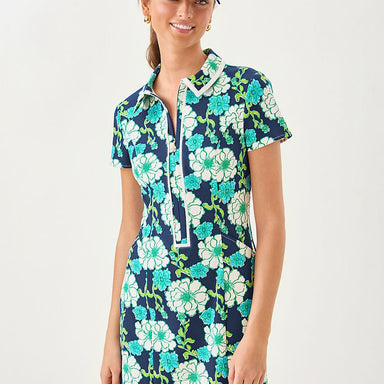 Kathy Short Sleeve Dress Upf 50 Plus - Low Tide Navy Go Big