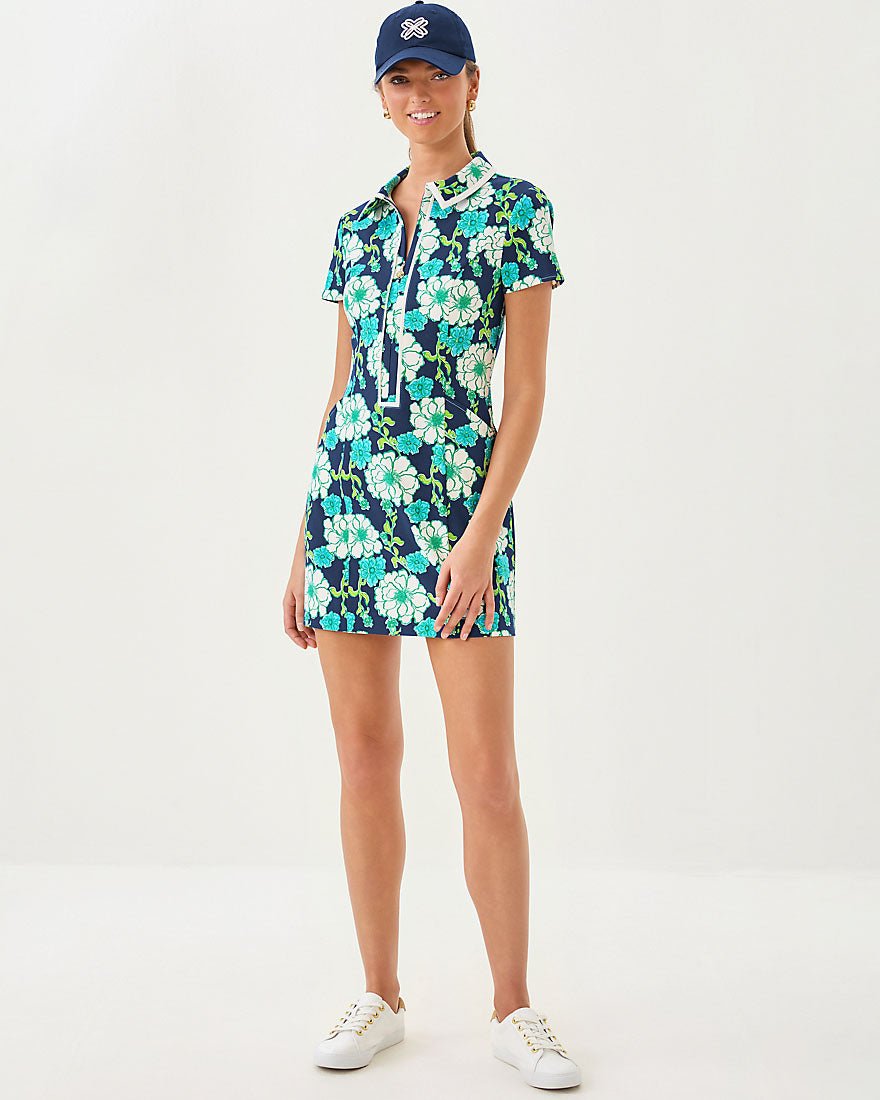 Kathy Short Sleeve Dress Upf 50 Plus - Low Tide Navy Go Big