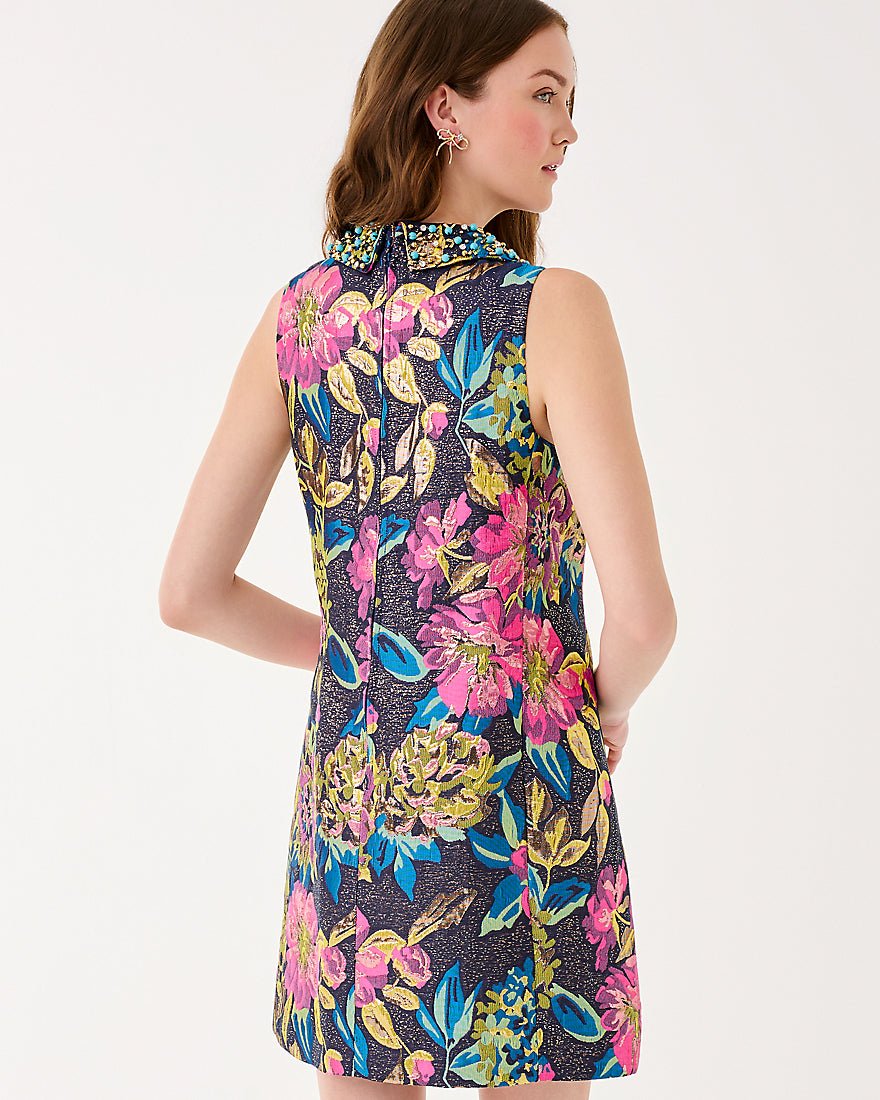 Kelliana Shift Dress - Multi Canopy Blooms Floral Jacquard
