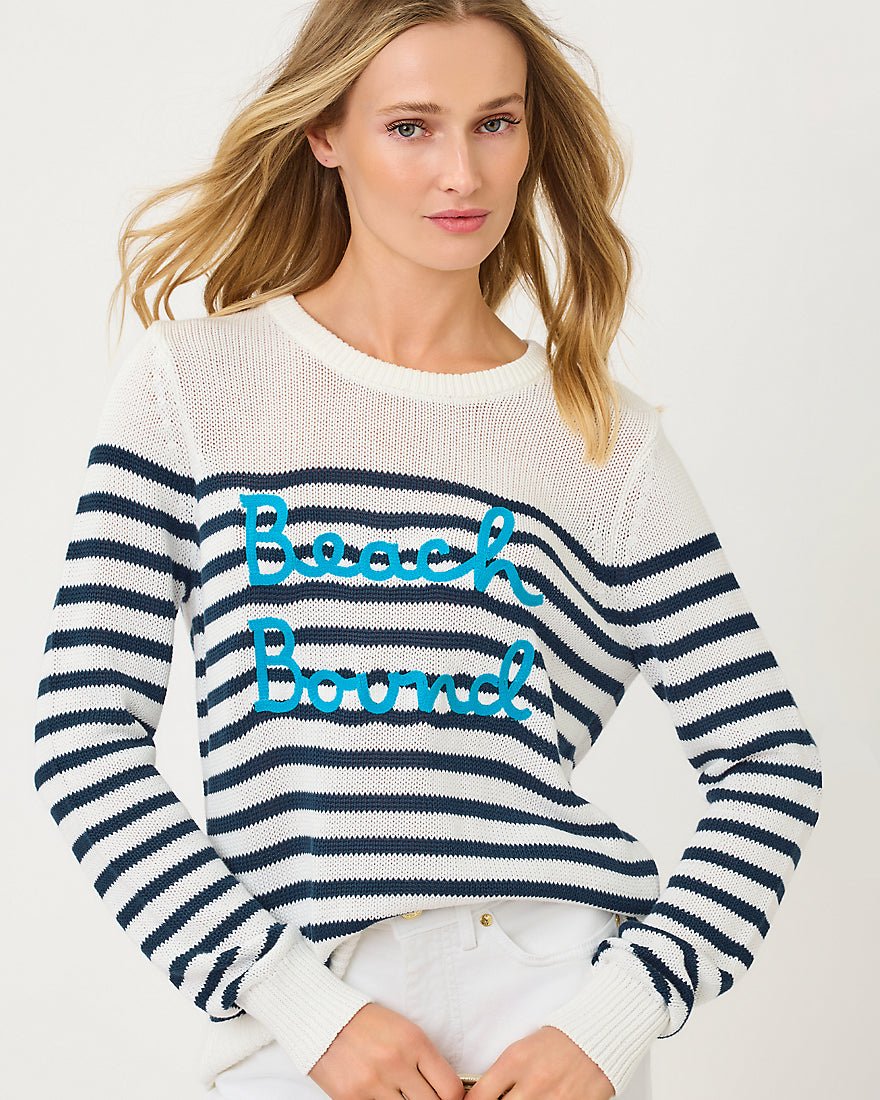 Lilly Pulitzer - Kelsa Sweater - Coconut Beach Bound Embroidery