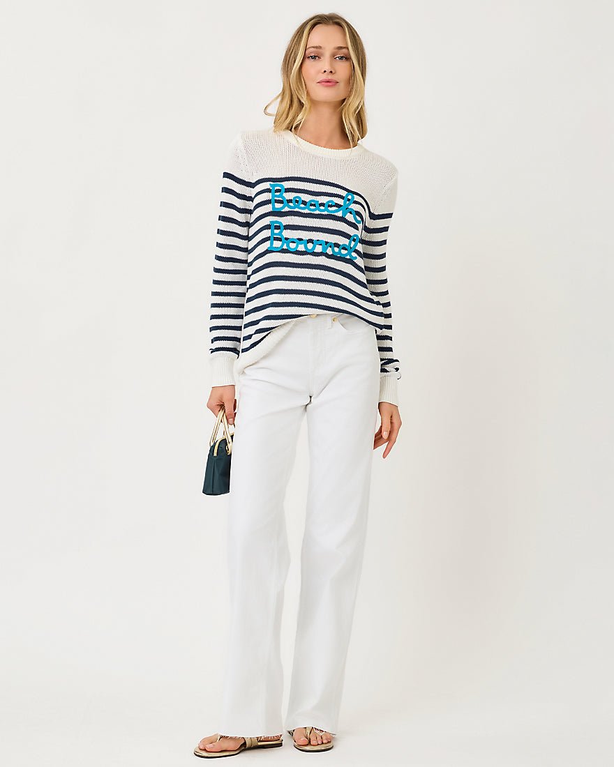 Lilly Pulitzer - Kelsa Sweater - Coconut Beach Bound Embroidery