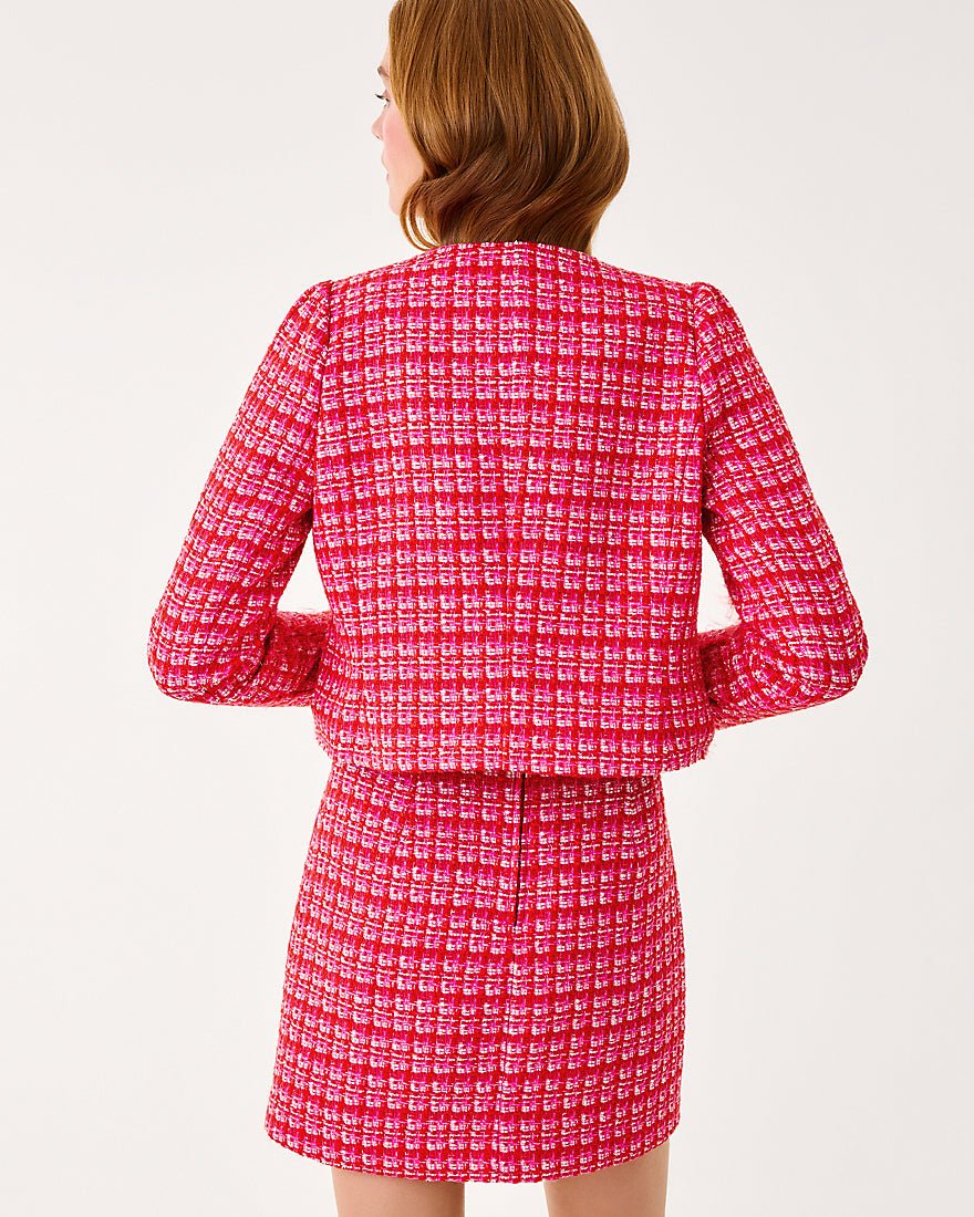 Kimia Boucle Jacket - Cranberry Red Fiesta Boucle