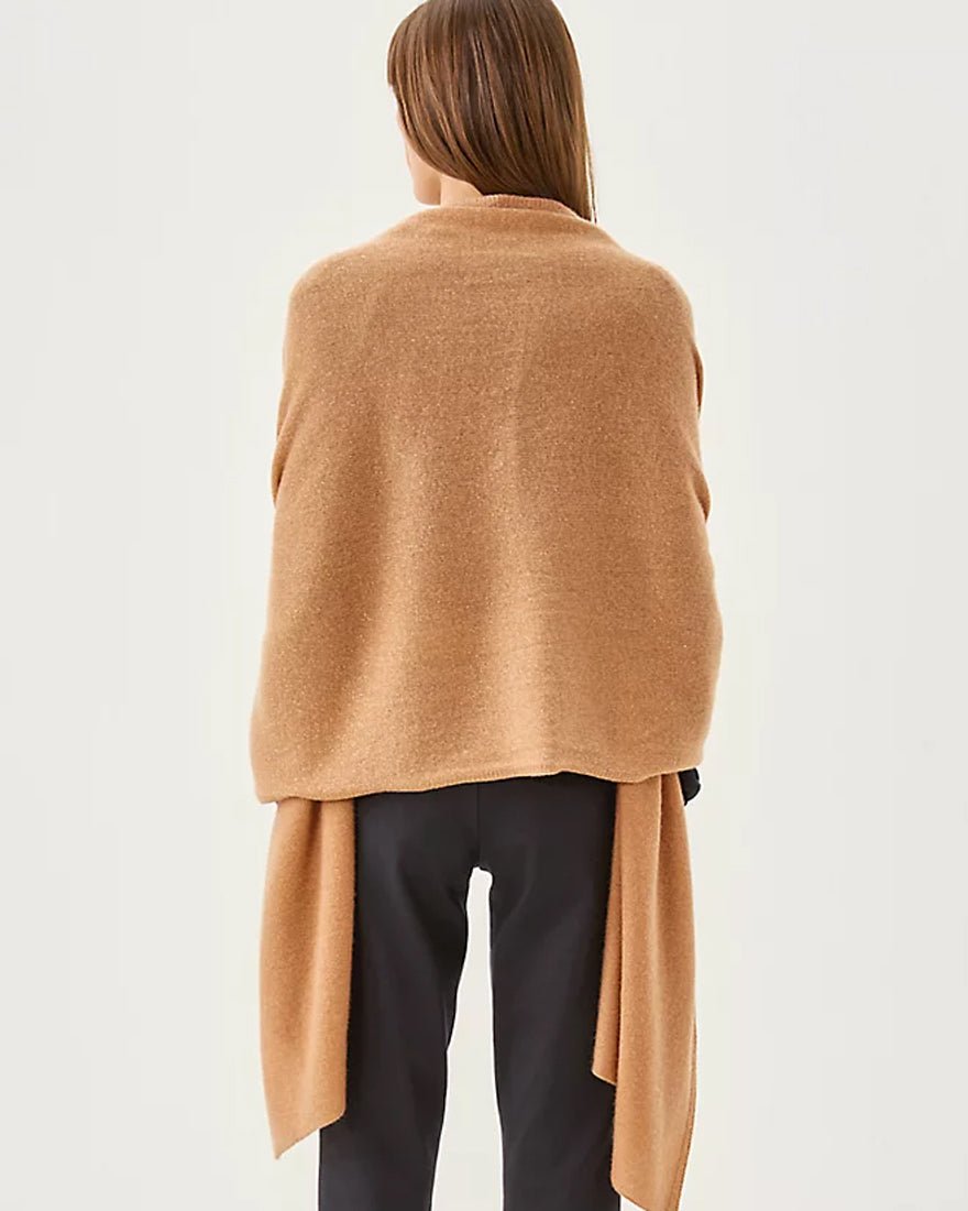 Lanelle Cashmere Wrap - Heathered Rattan Metallic