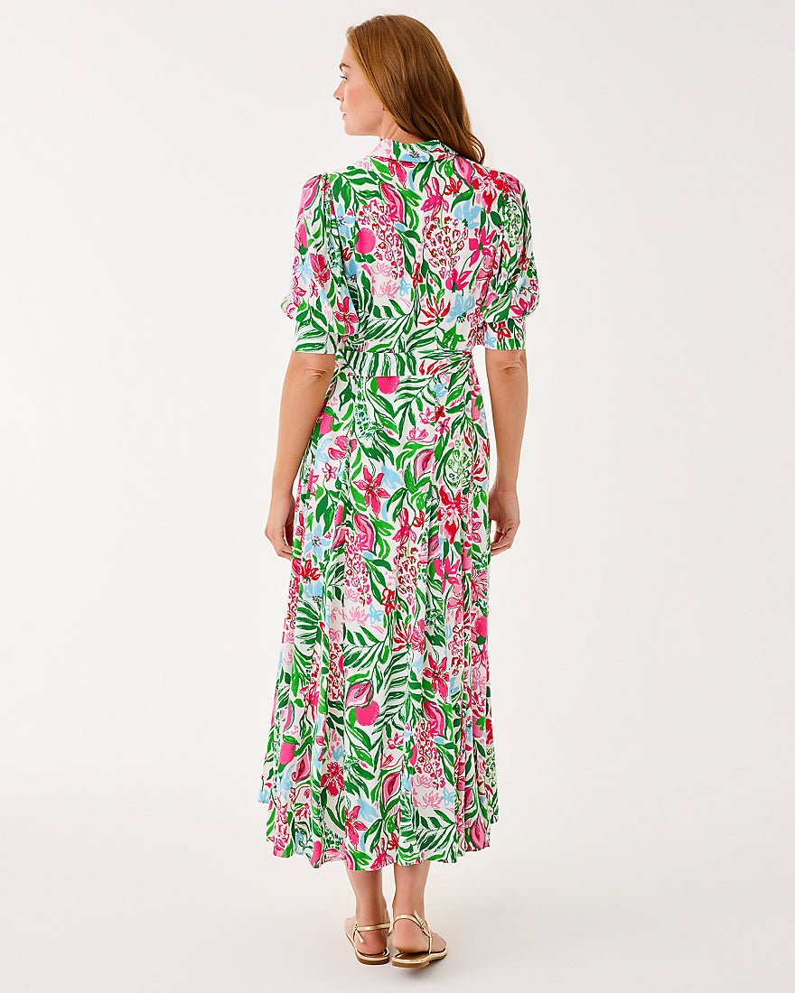 Larkyn Midi Shirtdress - Multi Glowing Gardens