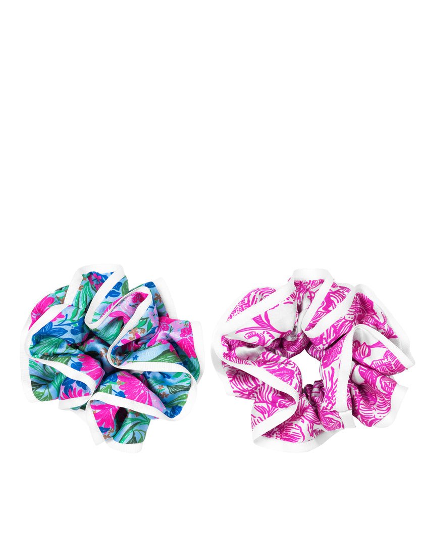 Layered Ruffle Scrunchie Set - Unforgettable Pink Endless Summer