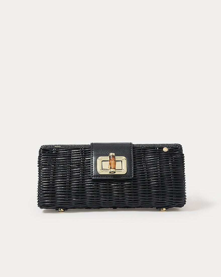 Leena Wicker Clutch - Noir