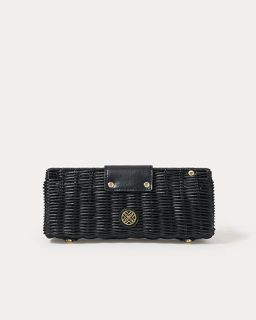 Leena Wicker Clutch - Noir