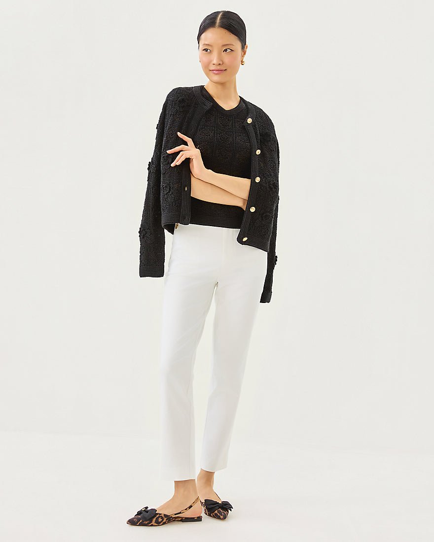 Lenalie Cardigan - Black Metallic Garden Crochet