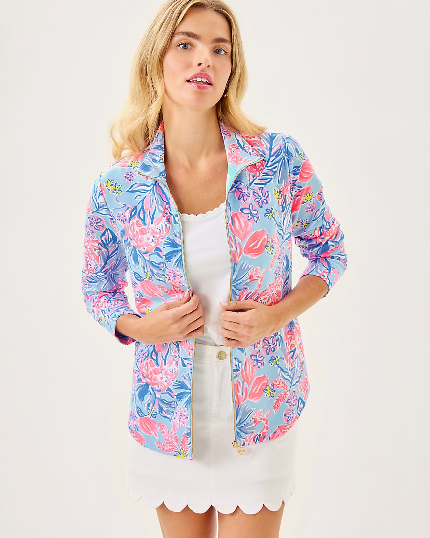 Leona Upf 50 Plus Zip Up - Multi Elephant Splash