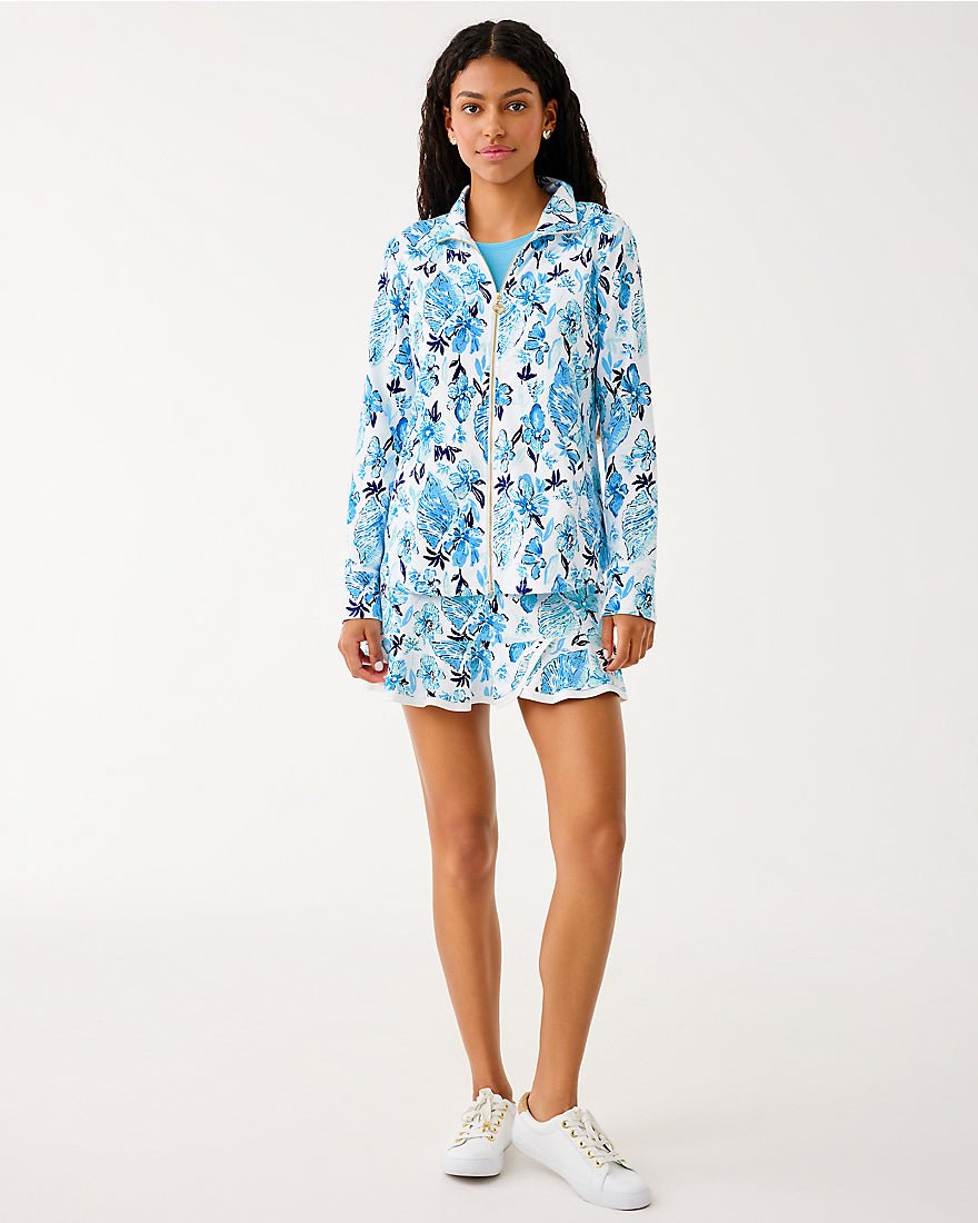 Lilly Pulitzer - Leona Upf 50 Plus Zip Up - Resort White Seashell Splendor
