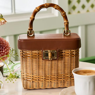 Sienna Top Handle Wicker Bag