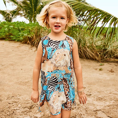 Girls Little Lilly Classic Shift Dress - Breezy Aqua Lillys Zoo
