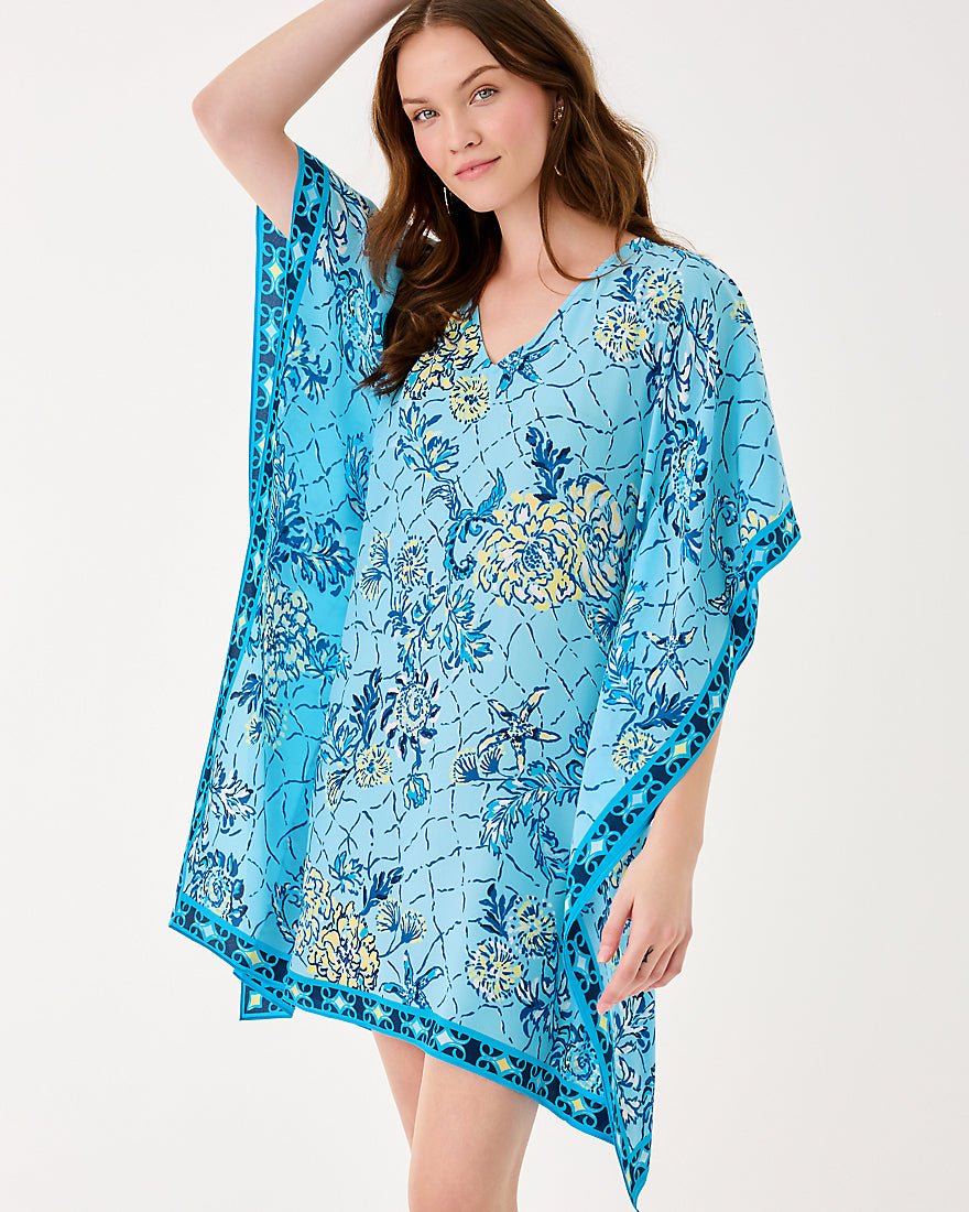 Lilly Pulitzer - Lindamarie Silk Caftan - Bellevue Blue Breakers Beach