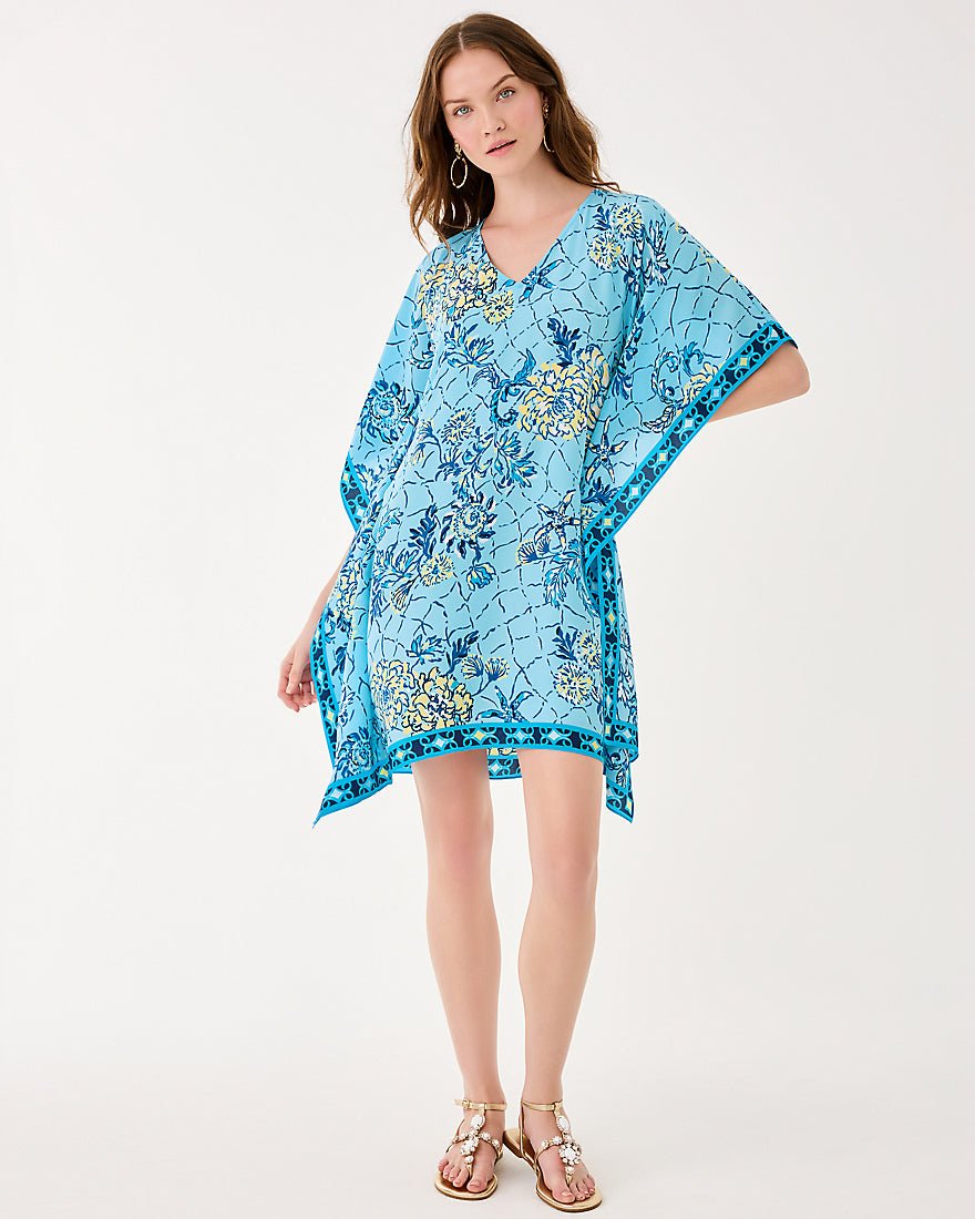 Lilly Pulitzer - Lindamarie Silk Caftan - Bellevue Blue Breakers Beach