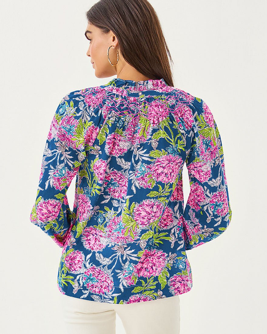 Lourdes Long Sleeve Top - Multi Dahlia Licious