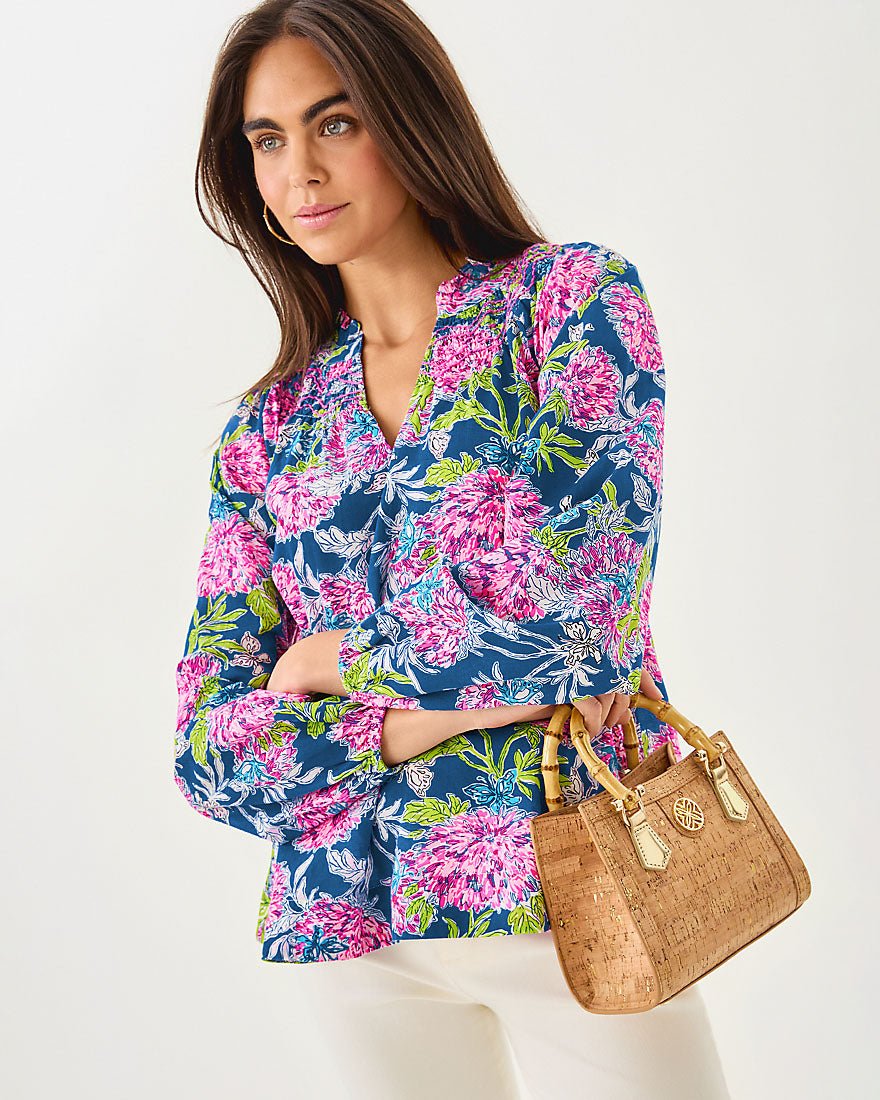 Lourdes Long Sleeve Top - Multi Dahlia Licious