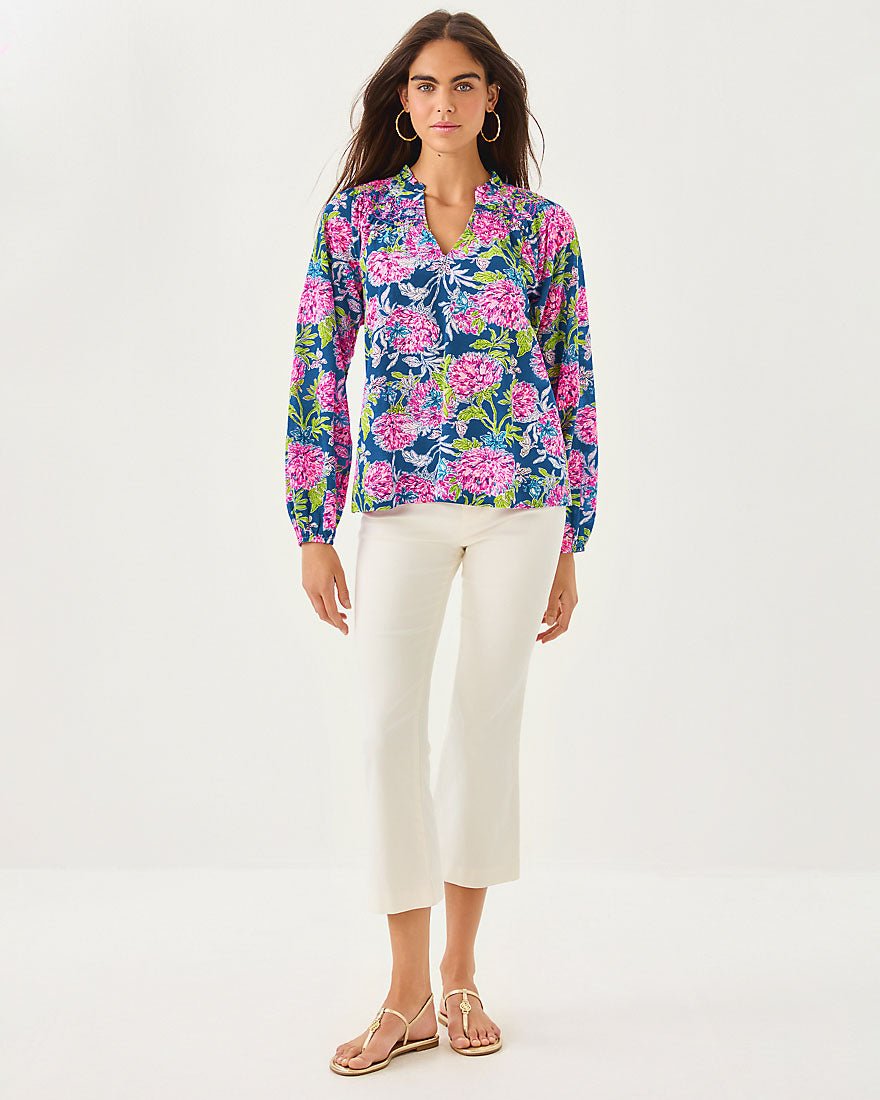 Lourdes Long Sleeve Top - Multi Dahlia Licious