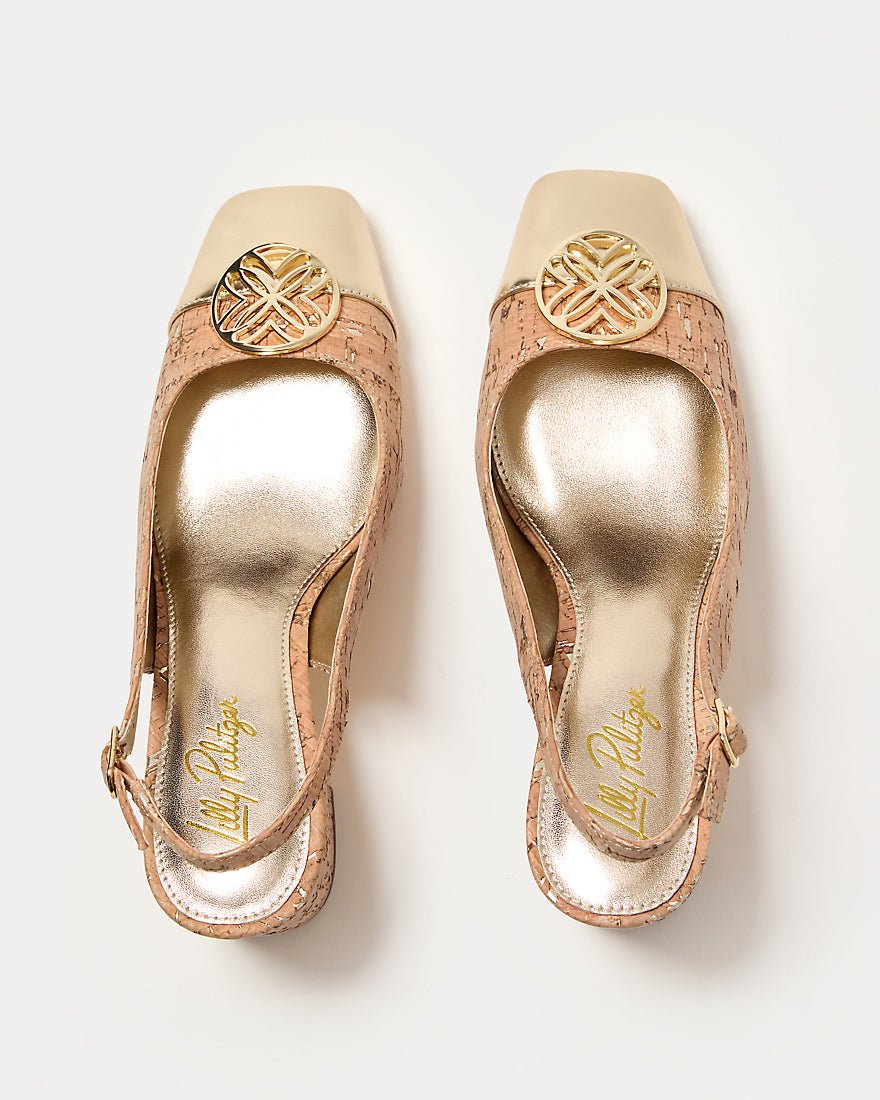 Mari Cork Slingback Pump - Natural