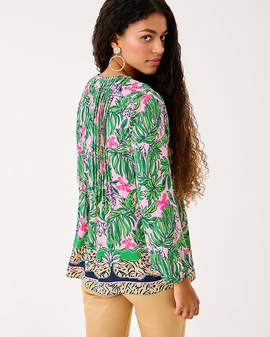 Marilina Long Sleeve Tunic Top - Conch Shell Pink Roaring With Joy