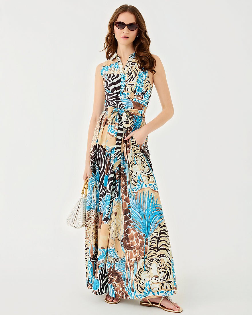 Marria Stretch Maxi Dress - Breezy Aqua Lillys Zoo