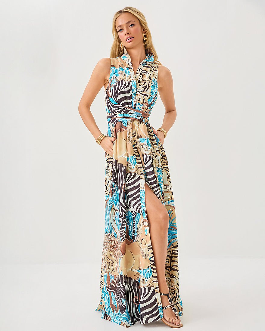 Marria Stretch Maxi Dress - Breezy Aqua Lillys Zoo