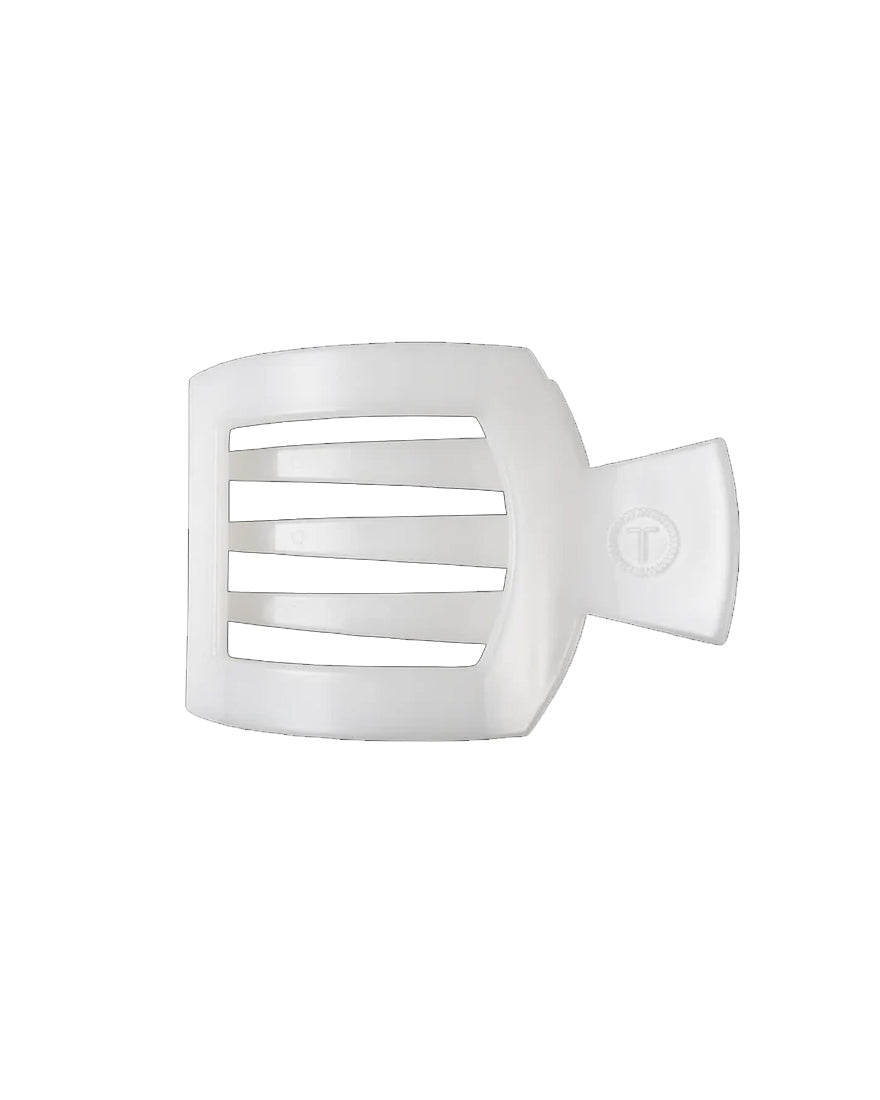 Medium Flat Square Hair Clip - Coconut White