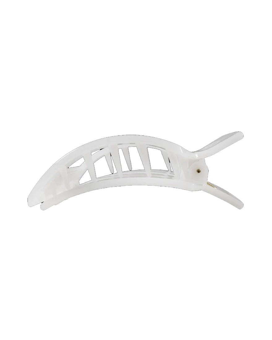 Medium Flat Square Hair Clip - Coconut White