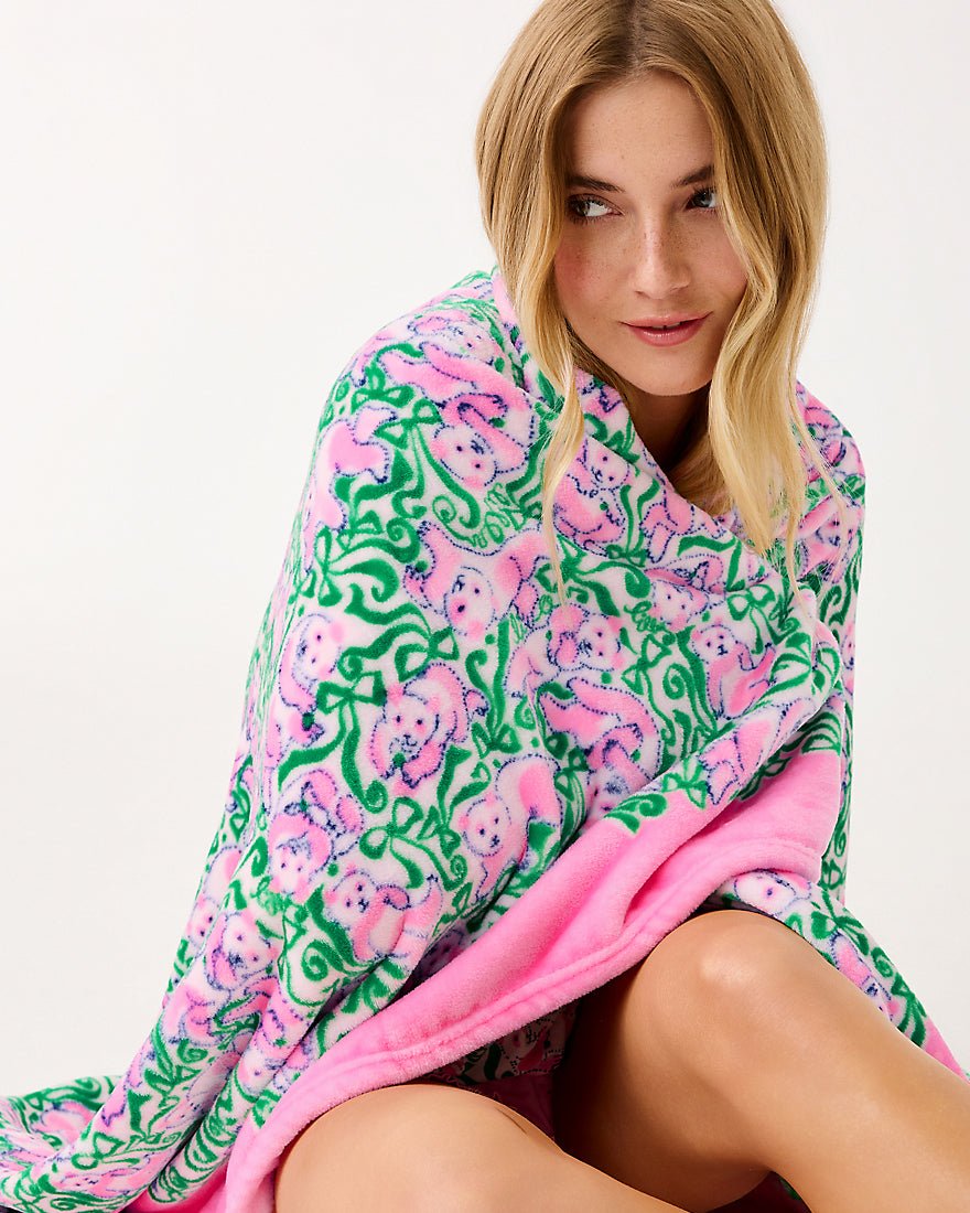 Paradise Engineered Blanket - Pink Quartz Panda N Bows