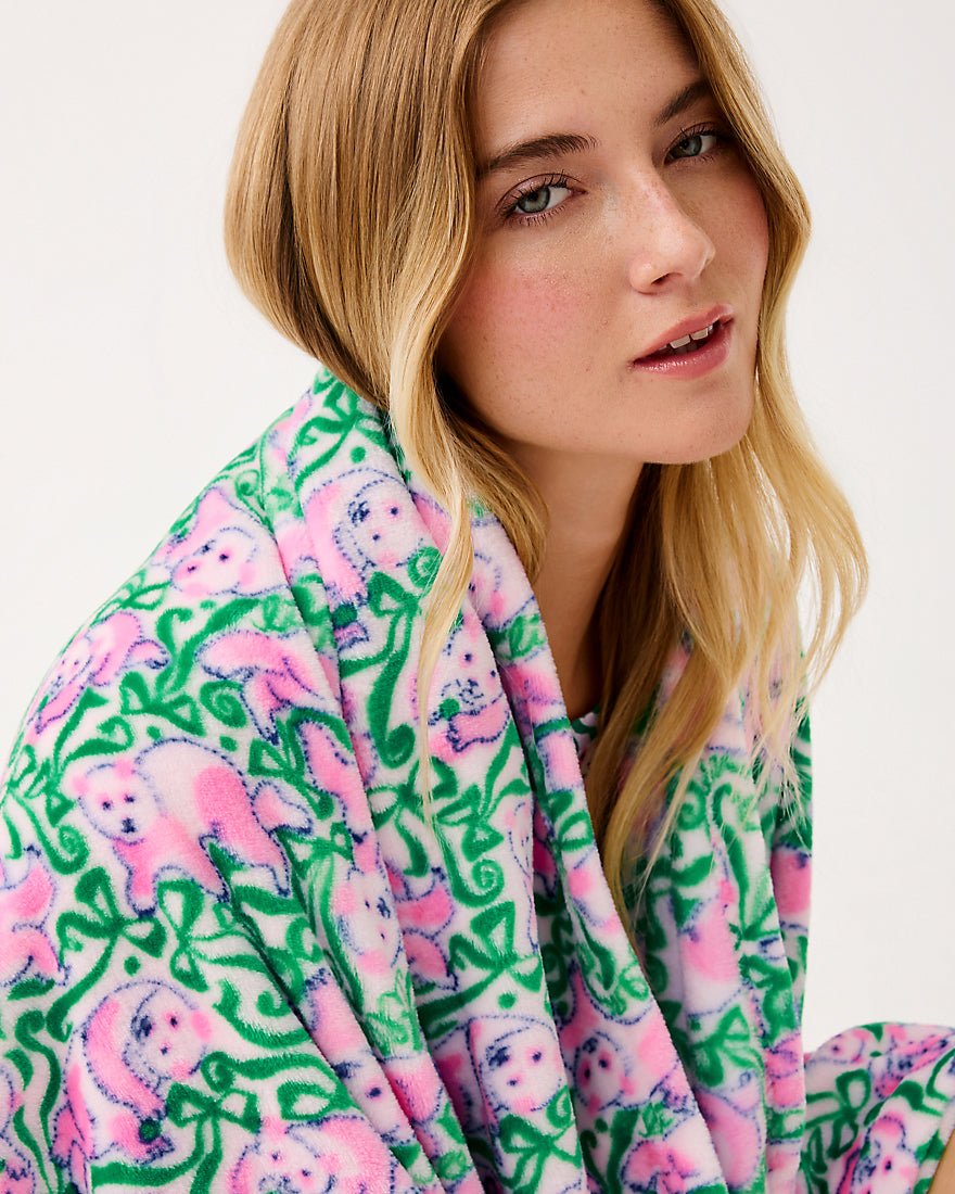 Paradise Engineered Blanket - Pink Quartz Panda N Bows