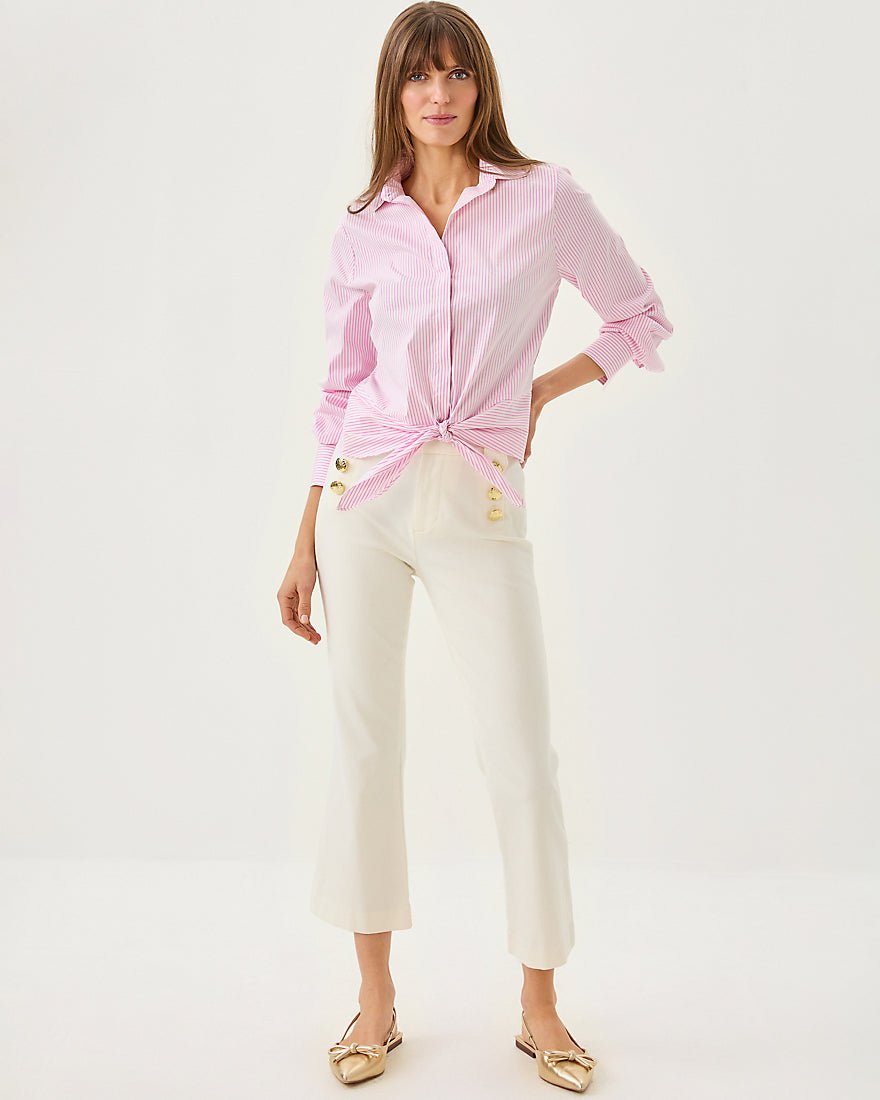 Parrish High Rise Crop Flare Pant - Coconut