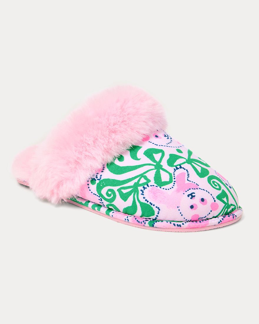 Plush Clara Slipper - Pink Quartz Panda N Bows