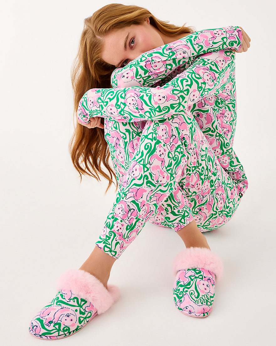 Plush Clara Slipper - Pink Quartz Panda N Bows