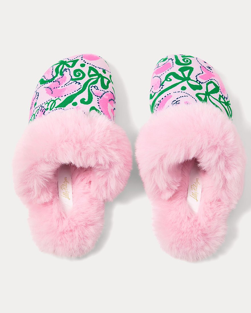 Plush Clara Slipper - Pink Quartz Panda N Bows