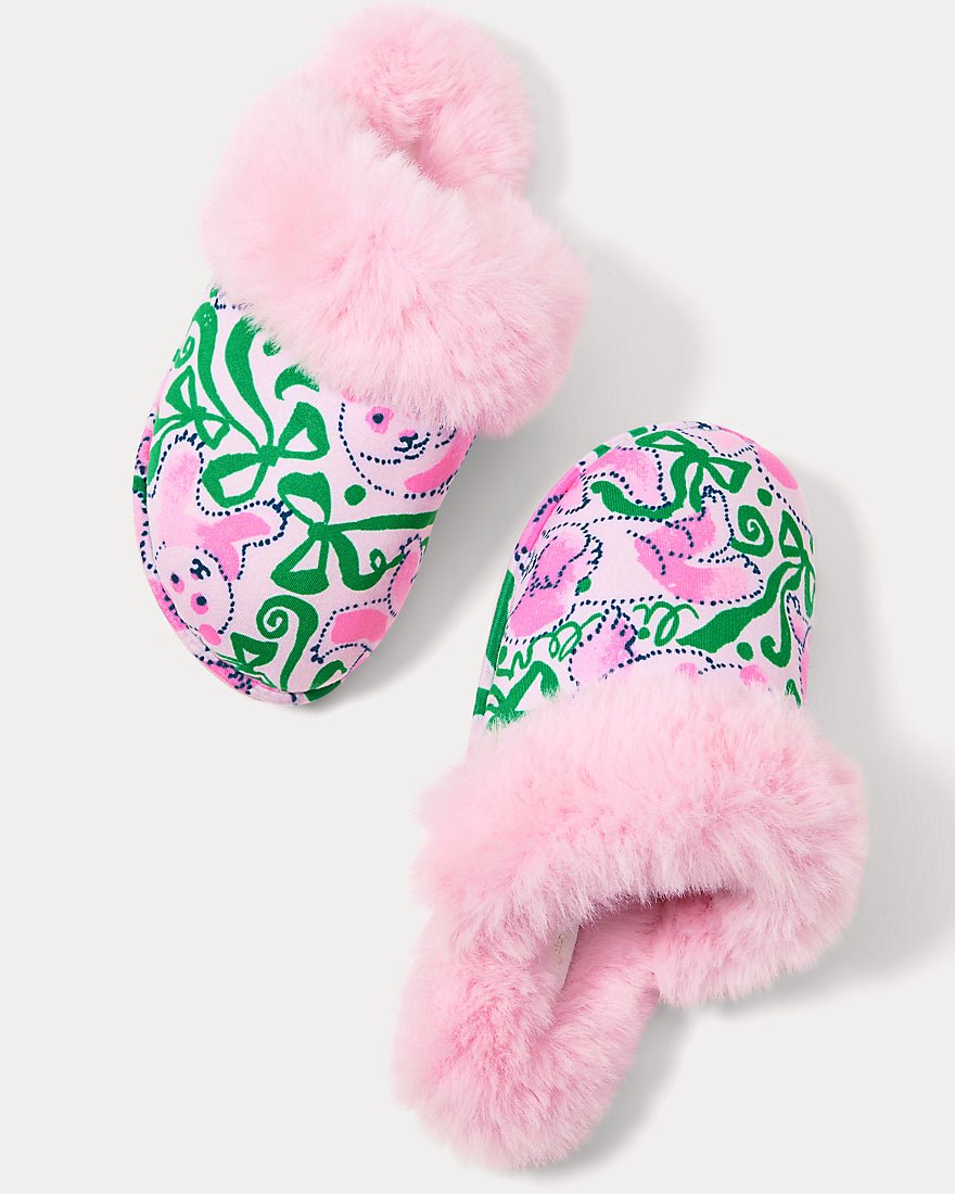 Plush Clara Slipper - Pink Quartz Panda N Bows