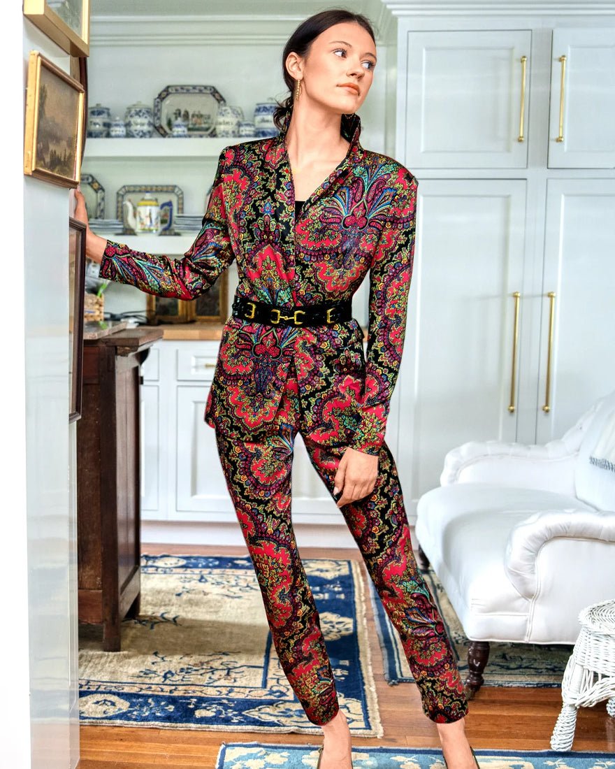 Preparatory Savile Pants - Black Passion Paisley