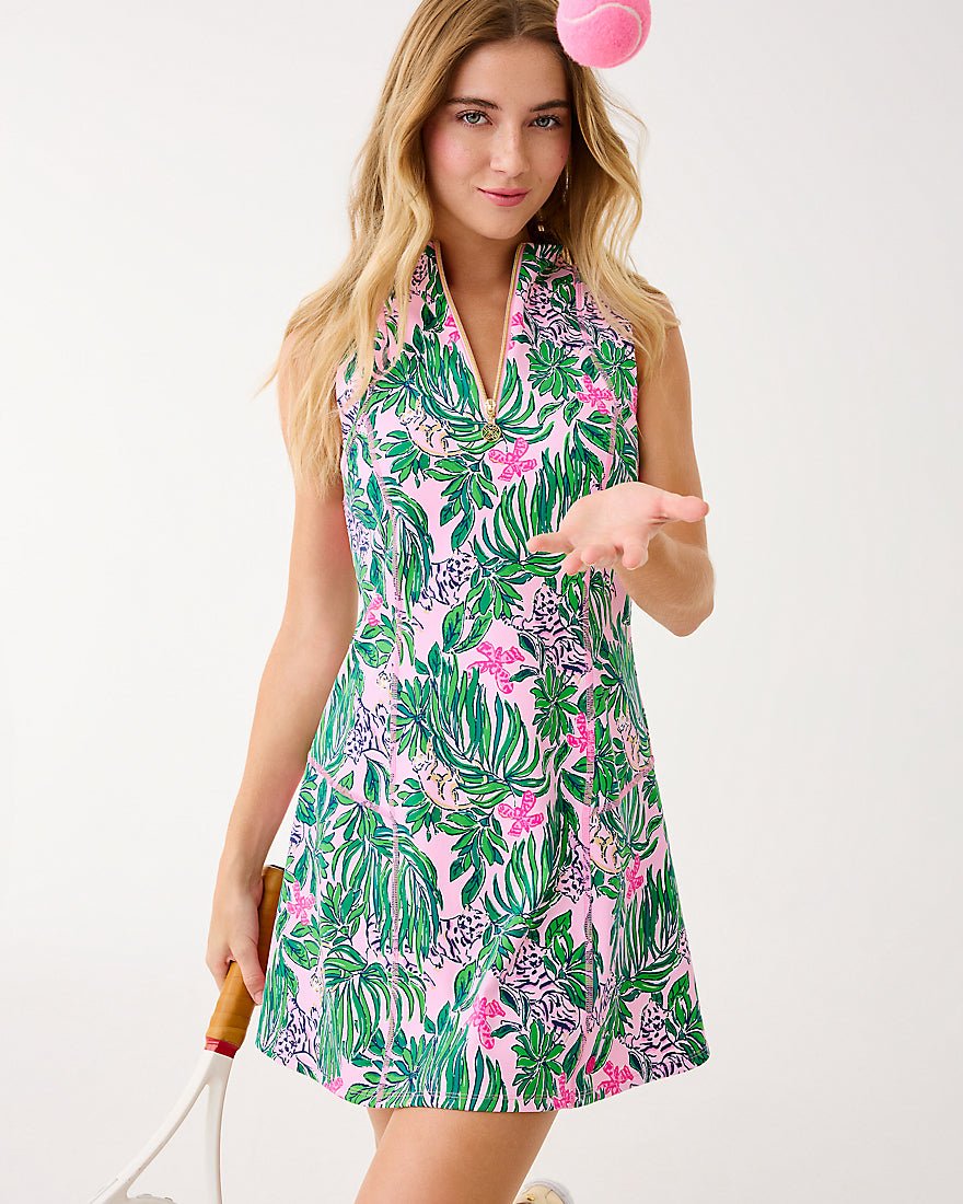 Racquet Active Dress - Conch Shell Pink Roaring With Joy