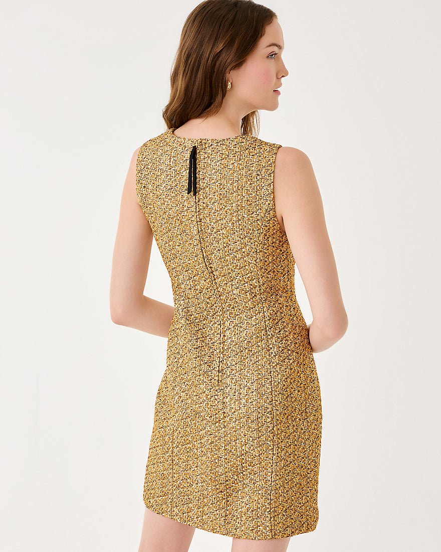 Lilly Pulitzer - Ritzy Boucle Shift Dress - Gold Metallic Golden Glow Boucle