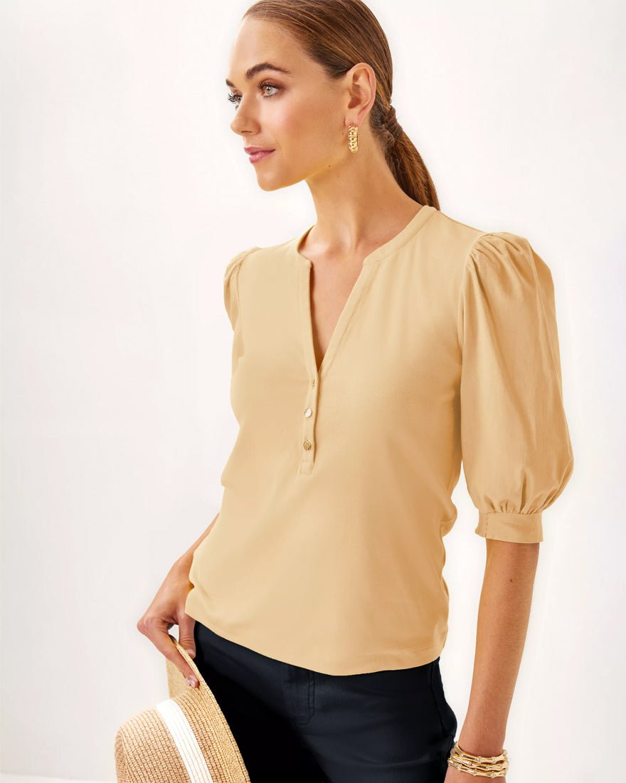 Ronson Knit Top - Wicker Tan