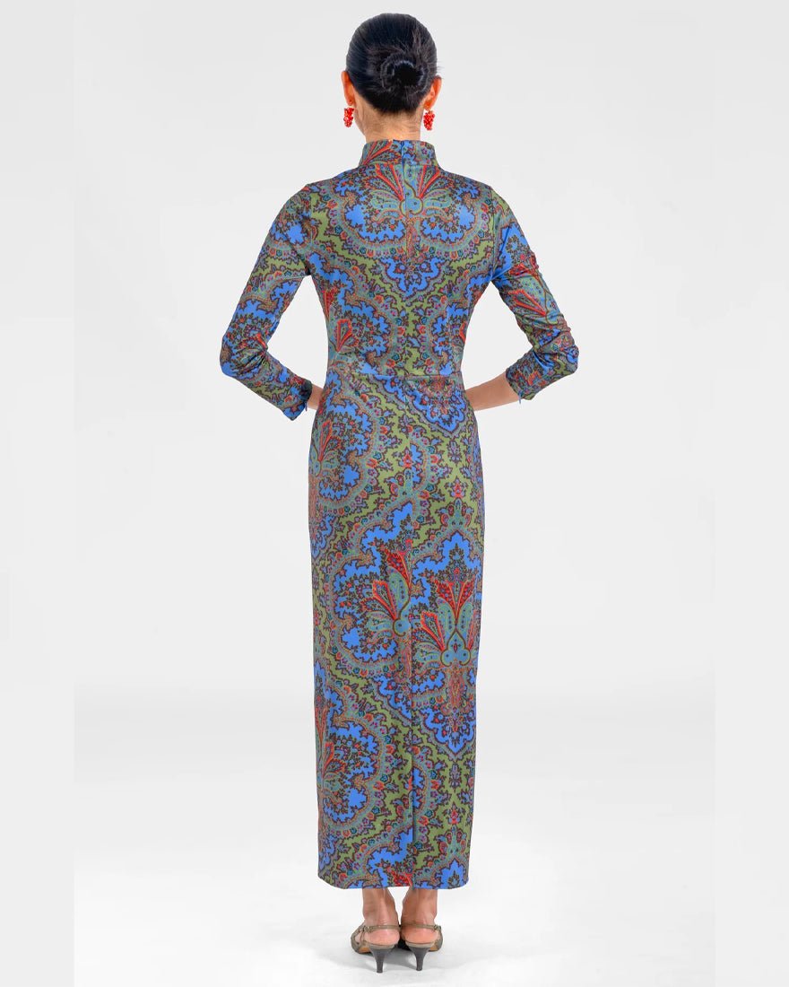 Scorching Hot Dress - Olive Passion Paisley