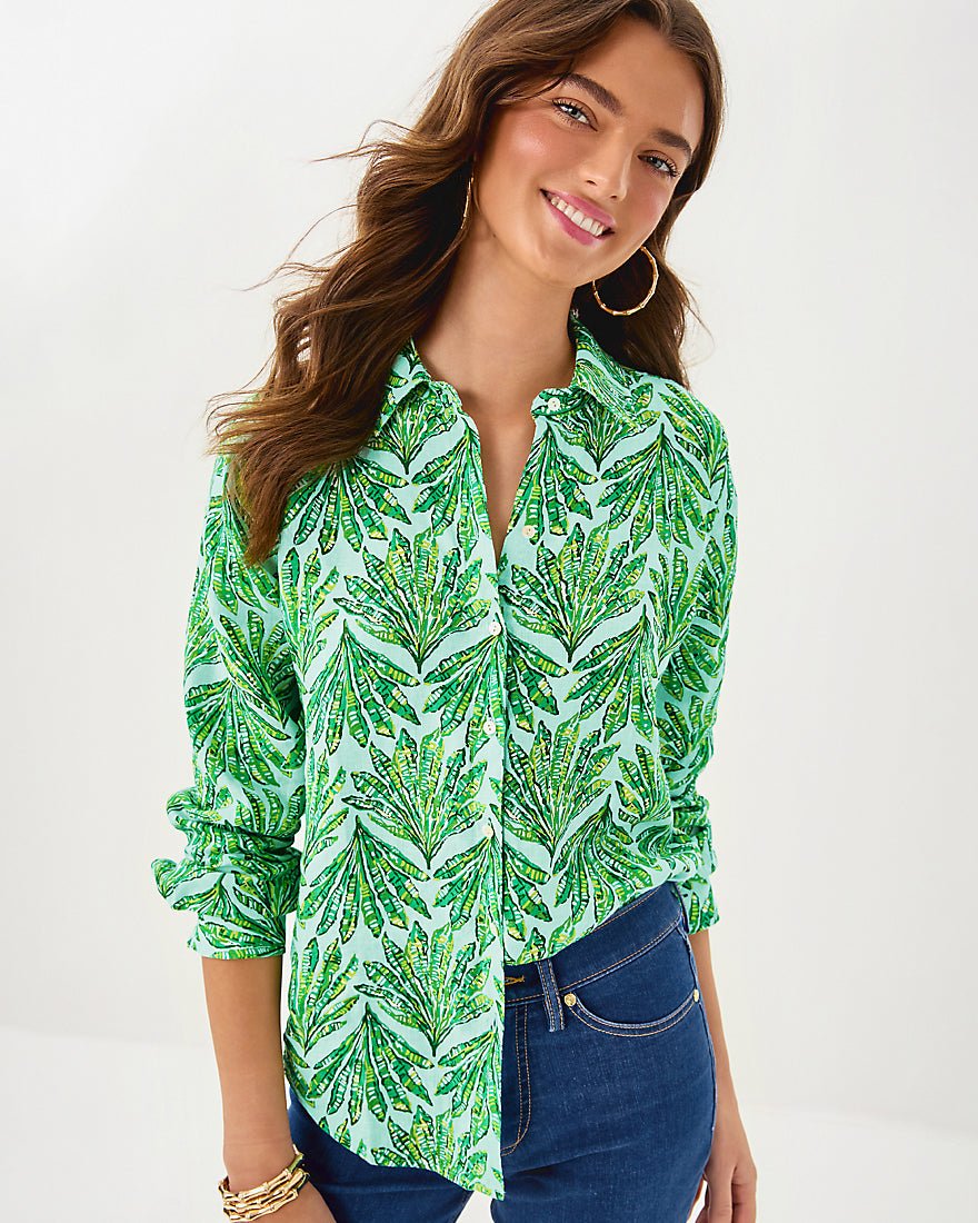 Sea View Button Down Top - Kitts Green Shady Babe