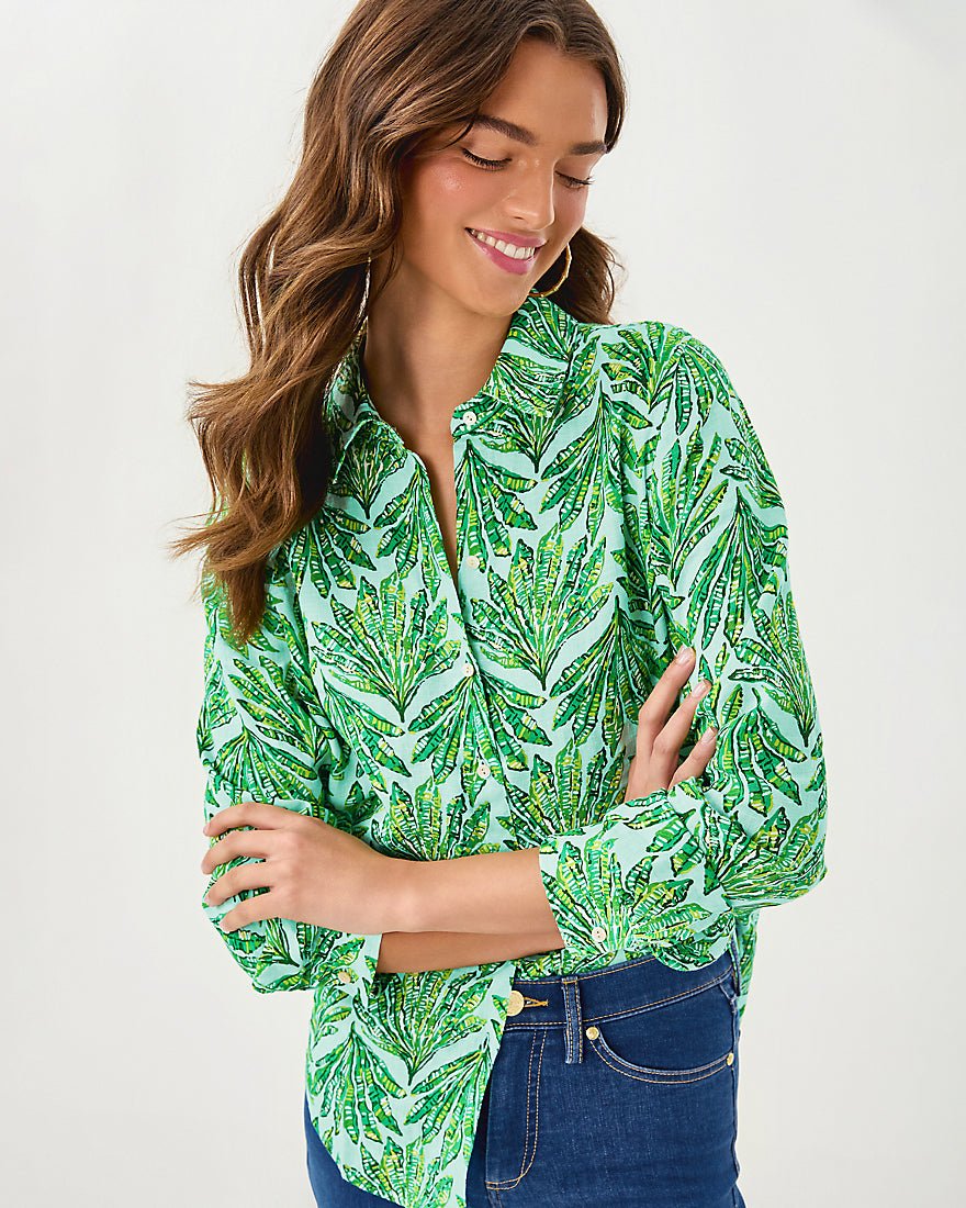 Sea View Button Down Top - Kitts Green Shady Babe
