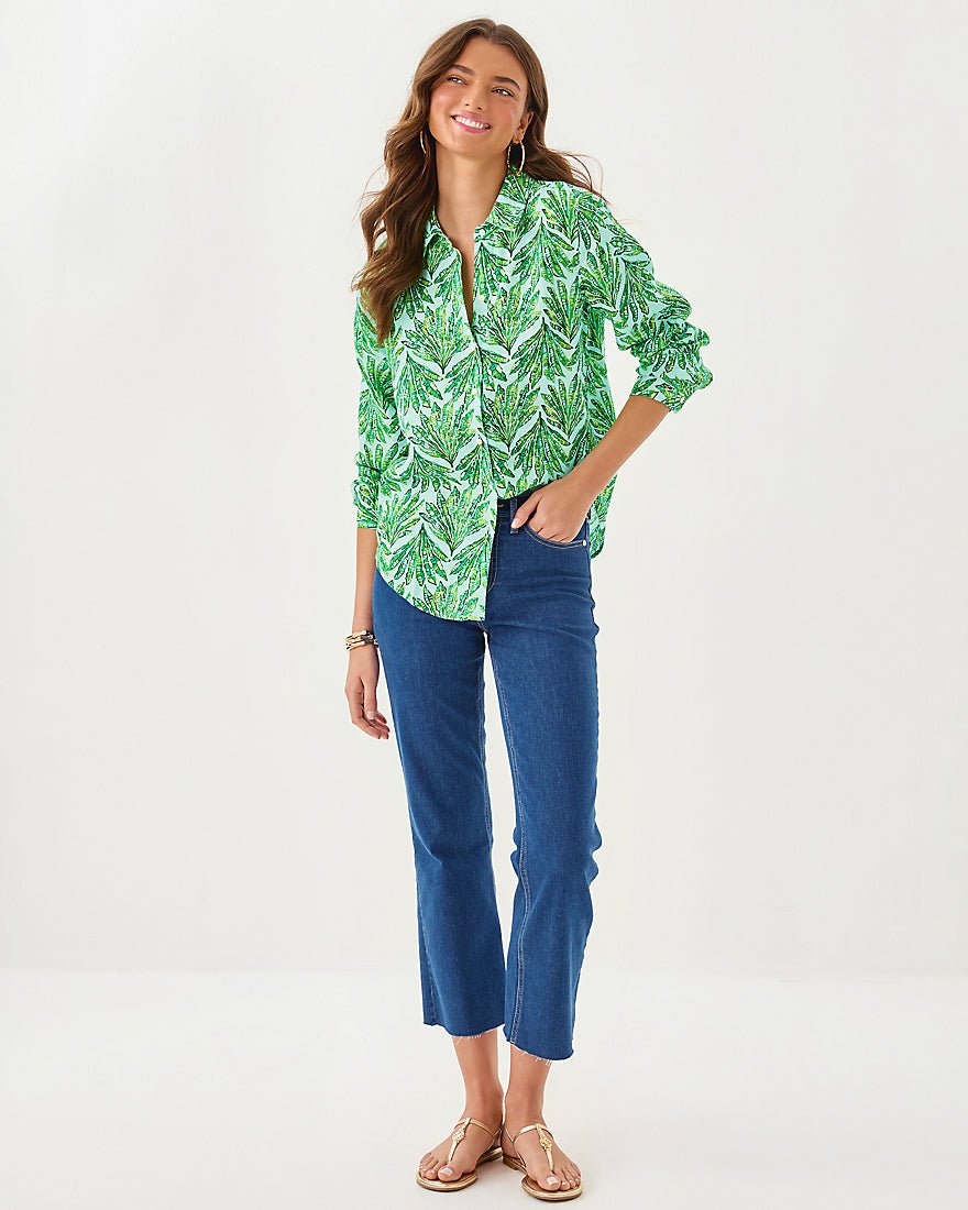 Sea View Button Down Top - Kitts Green Shady Babe