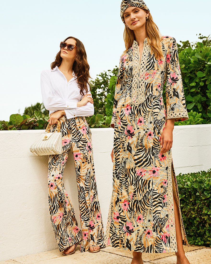 Lilly Pulitzer - Shealyn Three Quarter Sleeve Stretch Cotton Maxi Dress - Rutabaga El Morocco