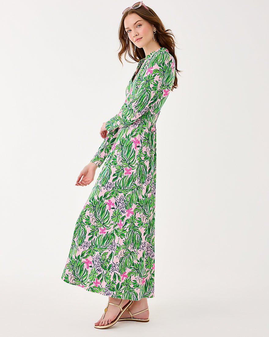 Solene Midi Dress - Conch Shell Pink Roaring With Joy