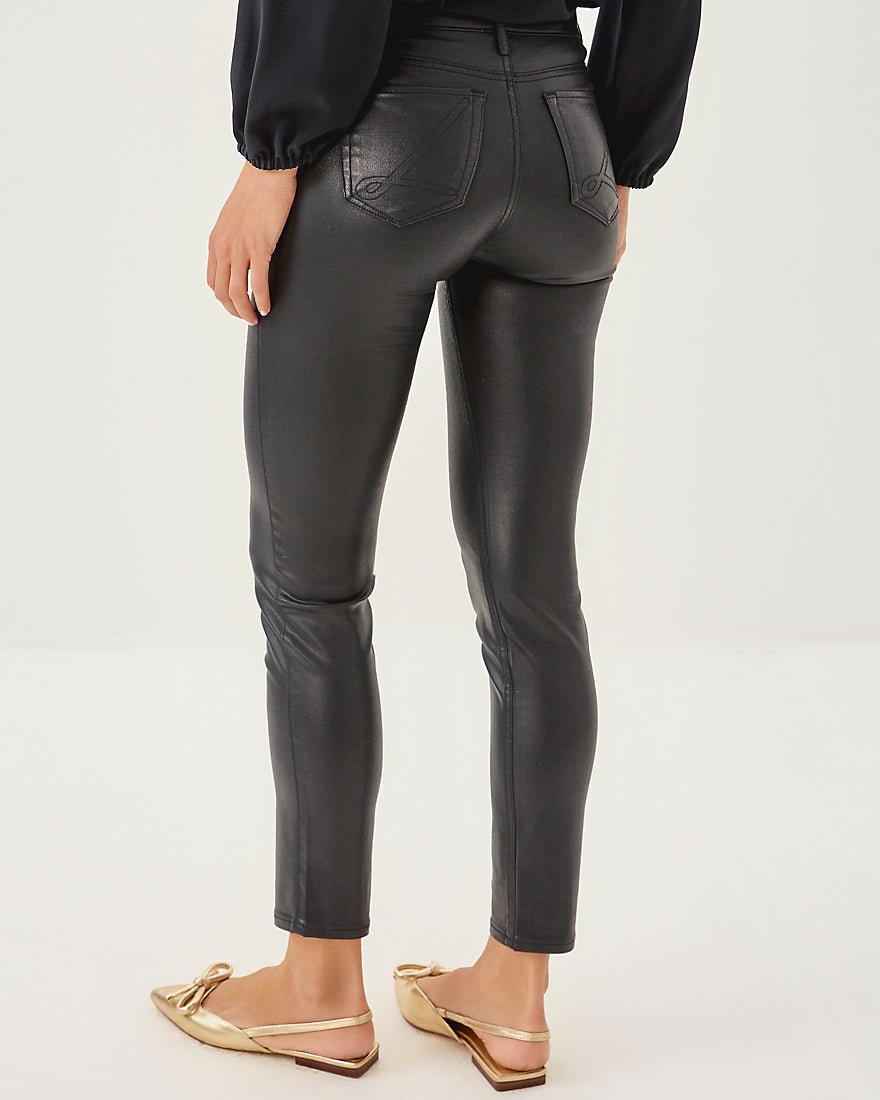 South Ocean High Rise Coated Skinny Jean - Noir